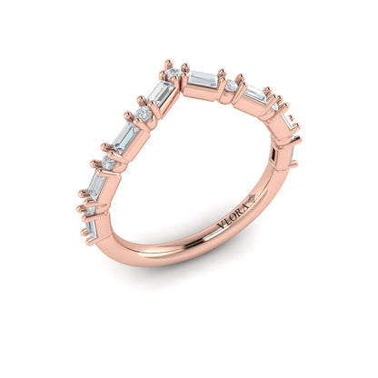 Diamond Baguette Chevron Ring