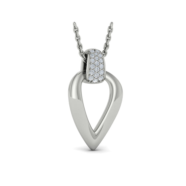 Diamond Accent Open Tear Drop Link Pendant
