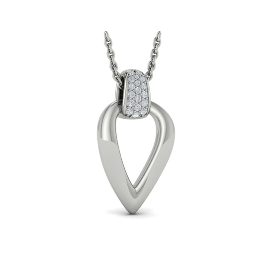 Diamond Accent Open Tear Drop Link Pendant