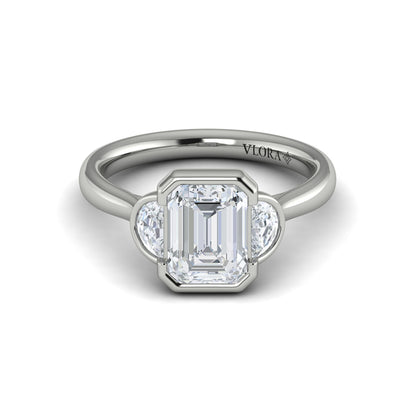 Bezel Three-Stone Engagement Ring