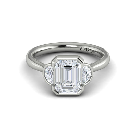 Bezel Three-Stone Engagement Ring