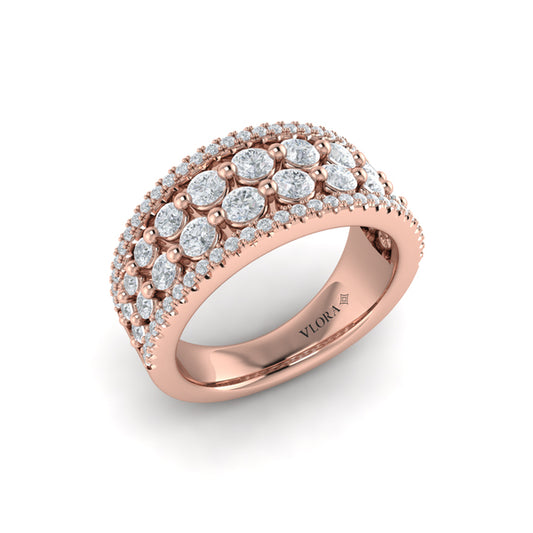 Diamond Multi-Row Statement Ring