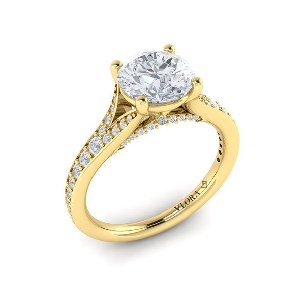Charming Cathedral Split Shank Engagement Ring