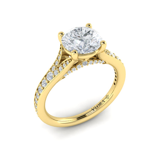 Charming Cathedral Split Shank Engagement Ring