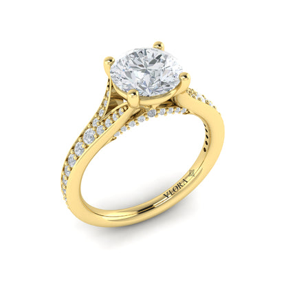 Charming Cathedral Split Shank Engagement Ring