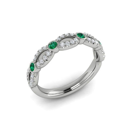Diamond and Emerald Cascade Band
