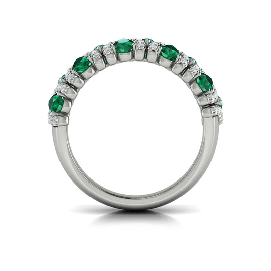 Multi Diamond and Emerald Statement Ring