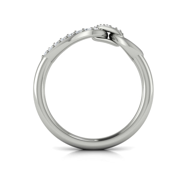 Diamond Open Tear Drop Link Ring