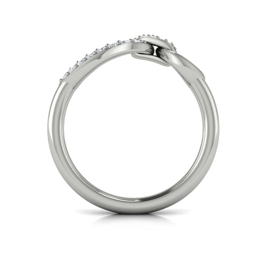 Diamond Open Tear Drop Link Ring