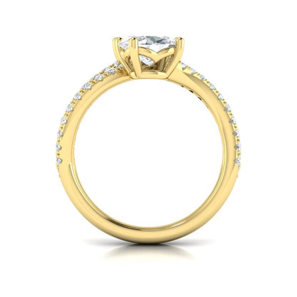 Spiral Oval Two Stone Engagement Ring