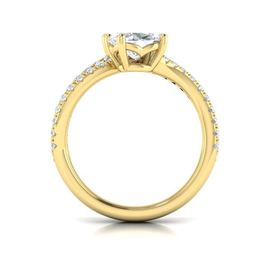 Spiral Oval Two Stone Engagement Ring