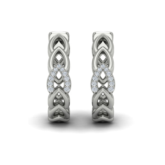 Diamond Accent Open Multi Tear Drop Link Earrings