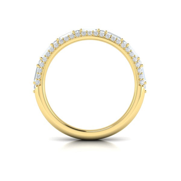 Baguette Domed Stackable Band