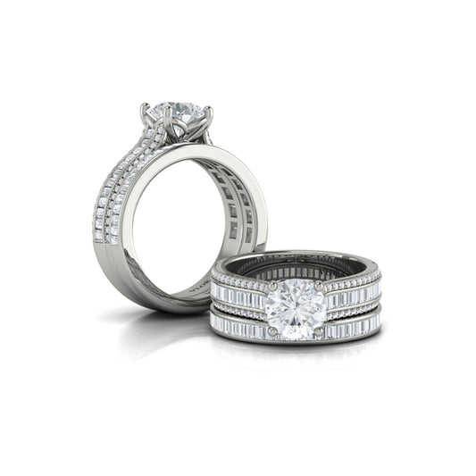 Round Classic Engagement Ring in Platinum by Vlora Bridal