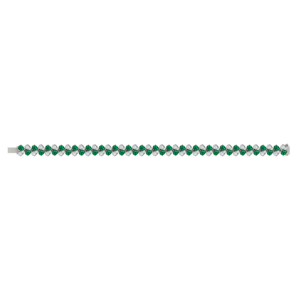 Diamond and Emerald Bracelet