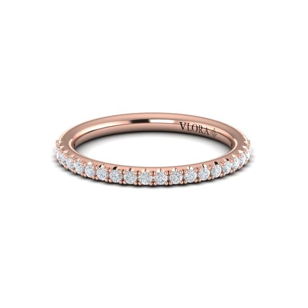 Matching Bands Wedding Band in 14K Rose Gold by Vlora Bridal