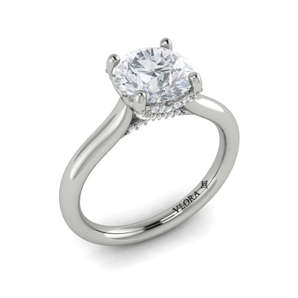 Round Solitaire Engagement Ring in Platinum by Vlora Bridal