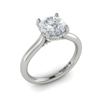 Round Solitaire Engagement Ring in Platinum by Vlora Bridal