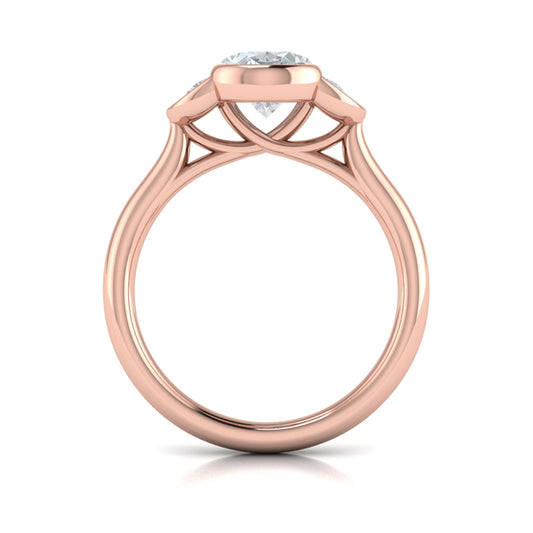 Bezel Three-Stone Engagement Ring