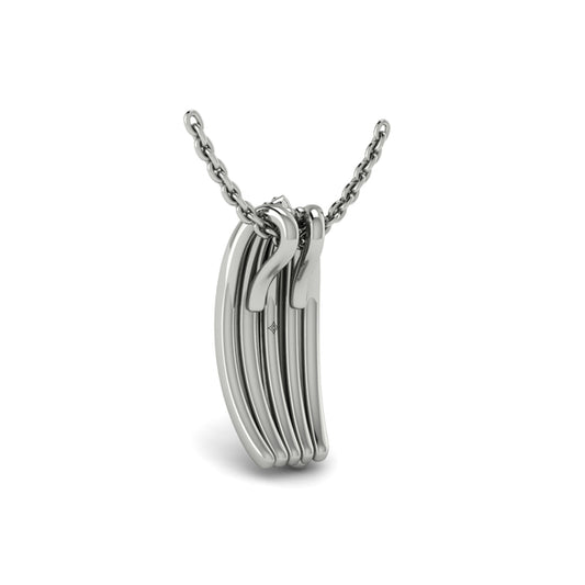 Triple Row Diamond Fluted Pendant
