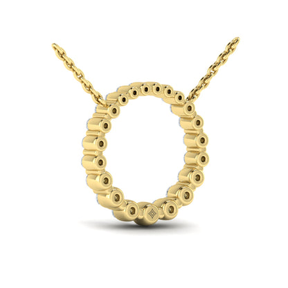 Graduated Round Diamond Open Circle Pendant