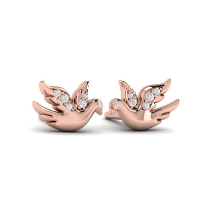 Diamond Dove Stud Earrings