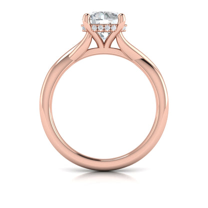 Entwined Solitaire Engagement Ring with Hidden Halo