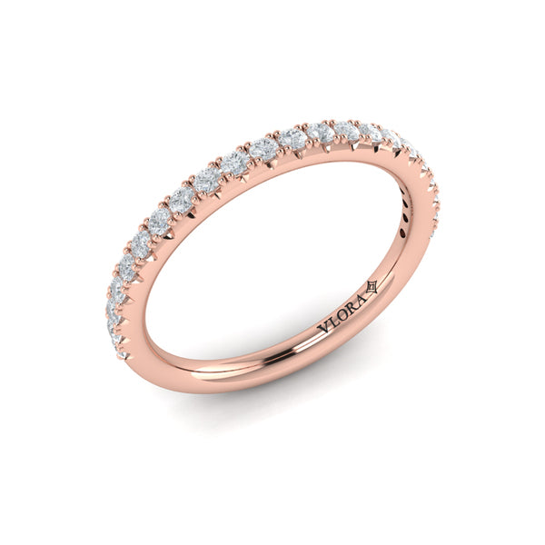 Matching Bands Wedding Band in 14K Rose Gold by Vlora Bridal