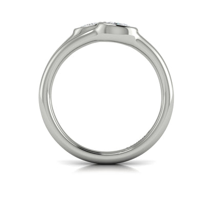 Double Oval Bezel-Set Diamond Ring