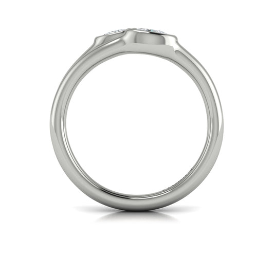 Double Oval Bezel-Set Diamond Ring