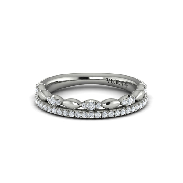 Diamond Oval Duo Pavé Band
