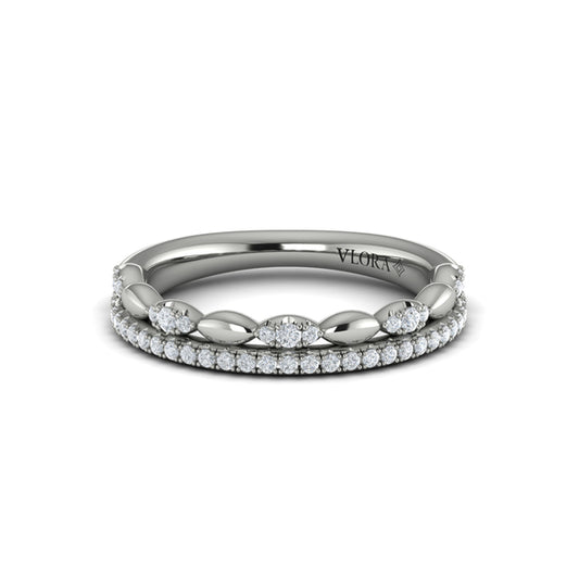 Diamond Oval Duo Pavé Band