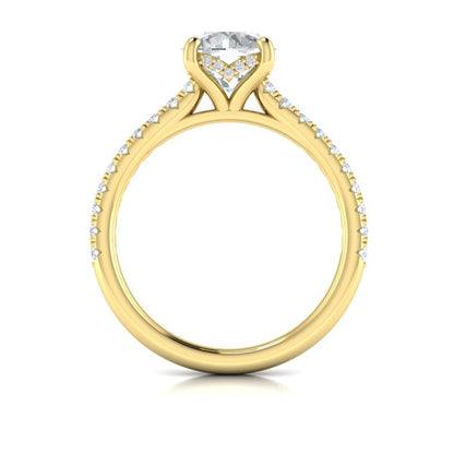 Classic Cathedral Engagement Ring with a Hidden Halo