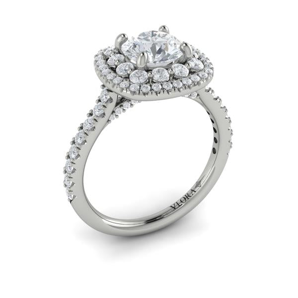 Double Euro Halo Round Engagement Ring
