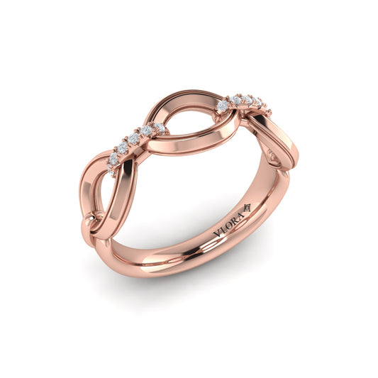 Open Navette Silhouette wtih Diamond Accent Ring