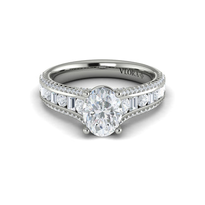 Opulent Cathedral Oval Diamond Engagement Ring