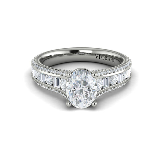 Opulent Cathedral Oval Diamond Engagement Ring