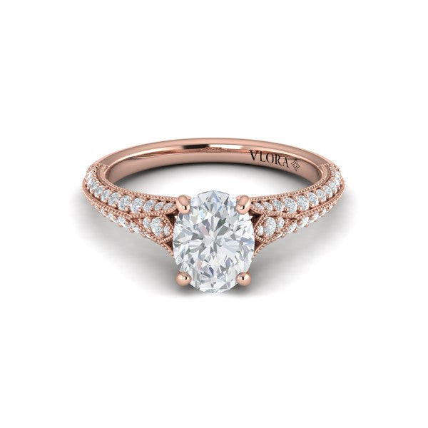 Vintage Splendor Oval Split Shank Engagement Ring