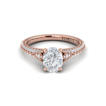 Vintage Splendor Oval Split Shank Engagement Ring