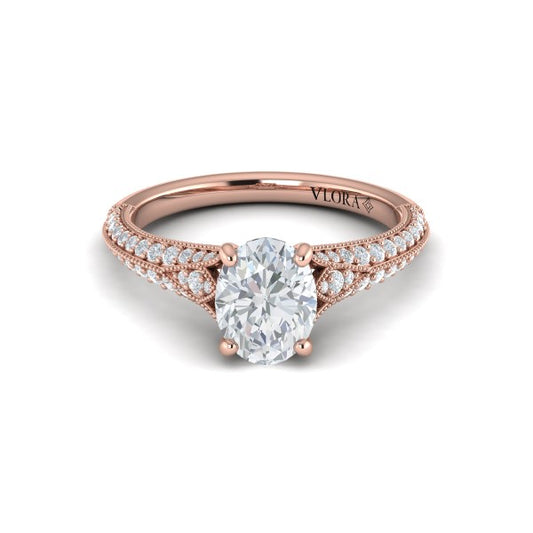 Vintage Splendor Oval Split Shank Engagement Ring