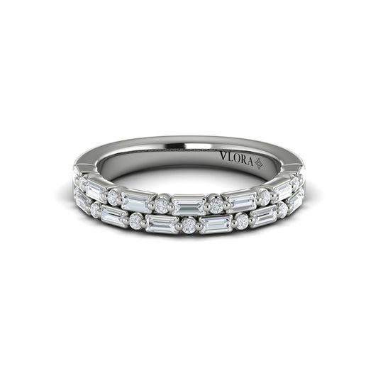 Diamond Baguette Two Row Ring