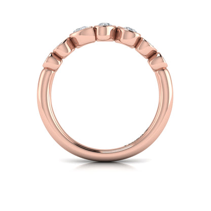 Bezel‑Set Pear, Oval and Round Shaped Diamond Ring