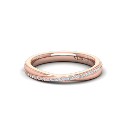 Slim Crossed Stackable Band