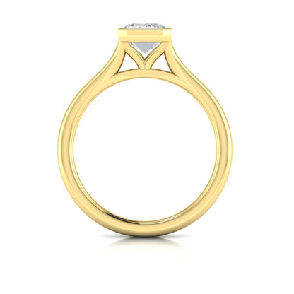 Signature Solitaire Emerald Cut Bezel Engagement Ring