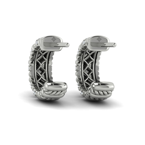 Diamond Rope Hoop Earrings