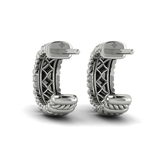 Diamond Rope Hoop Earrings