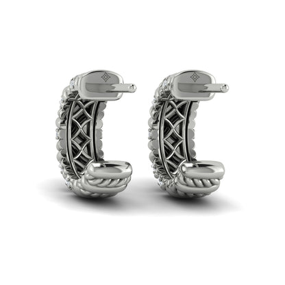 Diamond Rope Hoop Earrings