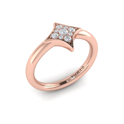 Channel Set Diamond Cluster Vlora Star Ring