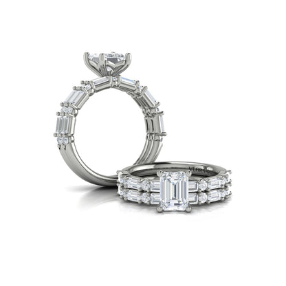 Daring Deco Emerald Cut Engagement Ring