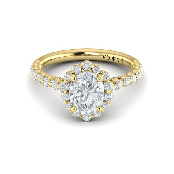 Floating Halo Oval Engagement Ring